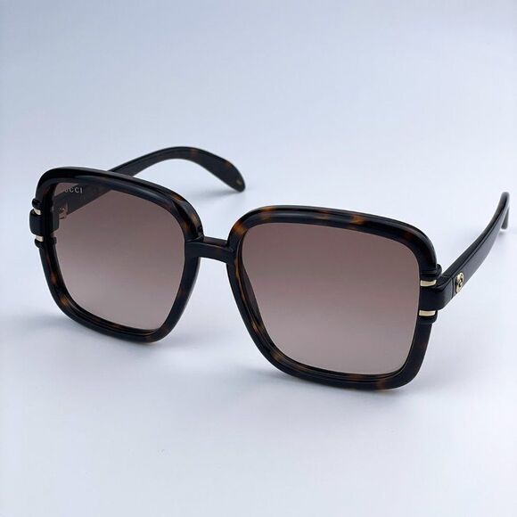 NEW Gucci GG1066S 002 Havana Brown Gradient Butterfly Women Sunglasses - Picture 5 of 13
